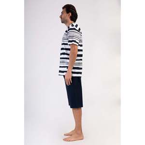 Conjunto Deportivo para Hombre CEPLI ERKEK P.SUPREM XXL con Cuello en V, Manga Corta y Pantalones Capri - Azul Marino - Azul Marino - Product Image 2