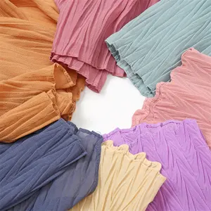 低价工厂批发新款时尚设计褶皱雪纺头巾马来西亚Moslim时尚围巾头巾雪纺