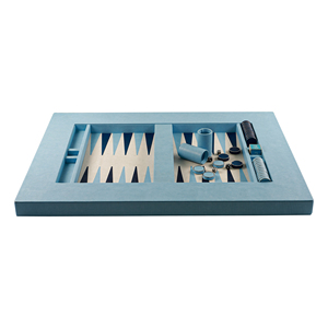 Set di Backgammon Artigianale su Misura con Tavolo in Pelle e Pedine di Alta Qualità - Product Image 1
