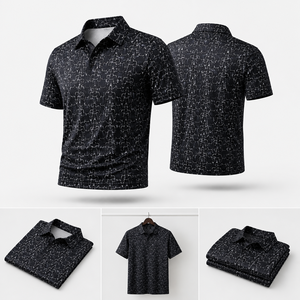 Polo de Golf Negro Personalizado Premium para Hombre, con Estampado, de Alto Rendimiento, Absorbente de Humedad, Marca Privada, Ropa Corporativa para Resorts, OEM - Product Image 2