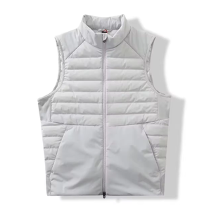 Wholesale custom logo neutral <b>white</b> duck down <b>vest</b> waterproof and wear-resistant warm body stand collar winter jacket - Product Image 2