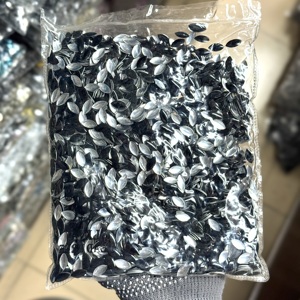Strass thermocollants <span class=keywords><strong>en</strong></span> <span class=keywords><strong>aluminium</strong></span> noir <span class=keywords><strong>marquise</strong></span> 5*10mm, sans nickel, écologiques, pour vêtements - Vente <span class=keywords><strong>en</strong></span> gros - Product Image 1