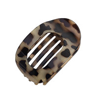Pince à cheveux vintage imprimé léopard, creuse, en acrylique écaille de tortue, antidérapante, pour queue de cheval, pour femme, usage quotidien