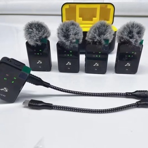 Professionele Studio <span class=keywords><strong>Video</strong></span> 4-<span class=keywords><strong>Mic</strong></span> Draadloze Microfoons SX12 Lapel Draadloze Microfoon voor iPhone Android Livestream Vlogging - Product Image 2