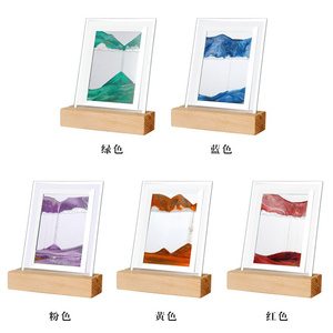 ของขวัญวันหยุดQuicksandจิตรกรรมเครื่องประดับLedตารางโคมไฟเคลื่อนย้ายทรายArtภาพจับเวลานาฬิกาทรายทะเลไหลกรอบทราย - Product Image 5