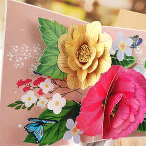 Chizikon yeni tasarım özel kağıt <span class=keywords><strong>Pop</strong></span> <span class=keywords><strong>up</strong></span> kartları güller kiraz çiçek buket 3D <span class=keywords><strong>Pop</strong></span> <span class=keywords><strong>up</strong></span> anneler günü tebrik kartları - Product Image 4