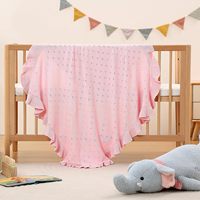 Couverture pour bébé en coton biologique 100% de luxe, 100TC, antibactérienne, pointelle, rose, nouveau-né, fille, emmaillotage, chaude, respirante