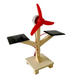 DIY Solar powered Fan Model Kit Science Toys for Boys Creative Physics Experiment Wood Model Toys Kids Friends Gift Education