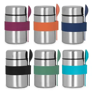 Custom Logo Stainless Steel Lunch Box Vacuum Insulated Food Flask Jar Pot Thermo For Lunch Keeper with spoon