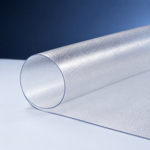 Rouleau de film PVC pour rideaux, finition mate givrée, transparent, flexible, en vinyle, pour rideaux de porte et cloisons industrielles - Product Image 1