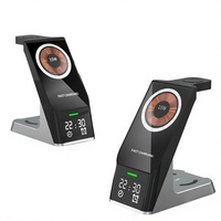 Chargeur de bureau sans fil magnétique 5-en-1 avec port Type-C, en ABS, protection contre les surcharges pour montre connectée, écouteurs et téléphone portable