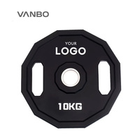 CPU kualitas tinggi komersial uretana 12 sisi plat berat 2 pegangan tangan 51mm kustom dengan 1.25-25kg Set untuk Gym angkat beban