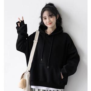 Sweat à capuche pour homme en polaire chaud avec cordon de serrage pour un usage quotidien, printemps, uni, teinture unie, poignets côtelés, anti-froissement, séchage rapide, 330g R2072 - Product Image 6