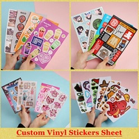Feuille d'autocollants de coquille d'oeuf destructibles personnalisés Oem /odm autocollant en vinyle de logo personnalisé autocollant décoratif étanche UV