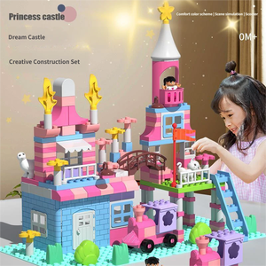 Divertido Juguete de Bloques de Construcción de Colores Brillantes que Estimula la Creatividad, Actividad de Aprendizaje Preescolar, Juguete de Bloques de Construcción de Castillo de Princesa para Bebés - Product Image 3