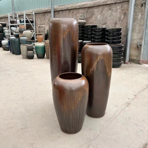 Nouveau Style chinois fait à la main au sol debout <span class=keywords><strong>grande</strong></span> <span class=keywords><strong>taille</strong></span> Vase à fleurs Pot <span class=keywords><strong>en</strong></span> faïence Restaurant hôtel Villa paysage pot <span class=keywords><strong>en</strong></span> céramique - Product Image 1