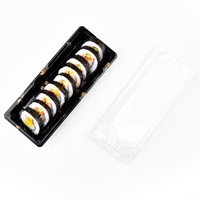 Boîtes d'emballage rectangulaires noires jetables en plastique pour sushis, plats à emporter, bonbons, gâteaux, snacks, pain – Offre Spéciale
