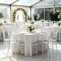 Chaise de luxe en résine transparente empilable Napoléon, résistante aux intempéries, pour cérémonies de mariage, fêtes de jardin, intérieur et extérieur