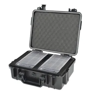 耐用的硬质塑料材料手提箱卡储物盒，带泡沫-适合70-75张分级运动卡