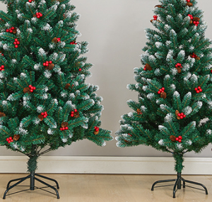 Decoraciones automáticas para árboles de Navidad de estilo nórdico, fruta roja blanca con conos de pino, flores artificiales en diseño navideño mixto - Product Image 4