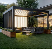 Pergola de jardin personnalisée en alliage d'aluminium, écologique, étanche, de style villa, à lames orientables, double vitrage trempé
