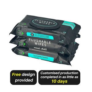 Lingettes humides jetables de luxe en spunlace, 100 % biodégradables et jetables aux toilettes, 17,8x17,8 cm, pour le nettoyage domestique masculin (vente en gros) - Product Image 5