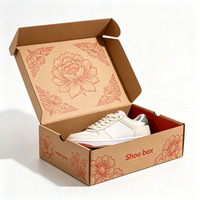 Boîte à chaussures en carton ondulé, emballage direct usine, avec logo personnalisé, impression dorée UV, boîtes pliables