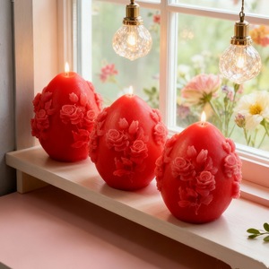 Flower Relief Scented <b>Candle</b> <b>Mold</b> Silicone Customizable Shape For Valentine'S Day Home Decor DIY <b>Candle</b> Making Kits - Product Image 4
