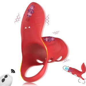 Anneau vibrant à double impact avec télécommande, résistance à la retarde, anneau fin, couple de résonances, produit amusant pour adultes - Product Image 3