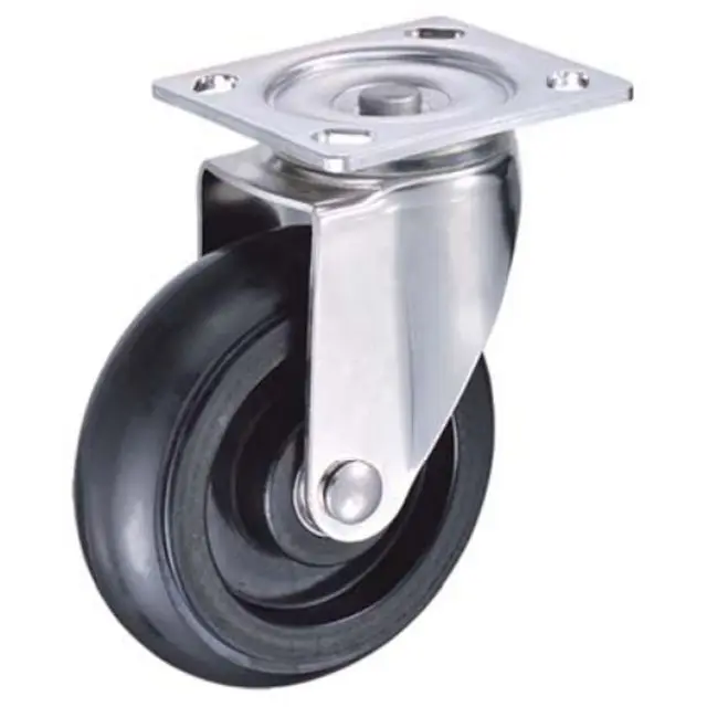 Manufacturer Wholesale Heavy Duty Caster Wheel Rubber Plate Swivel Castor Stainless Steel Caster Wheel