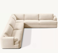 Canapé d'angle modulable en tissu en forme de L, style nordique européen, pour salon, avec rembourrage en éponge