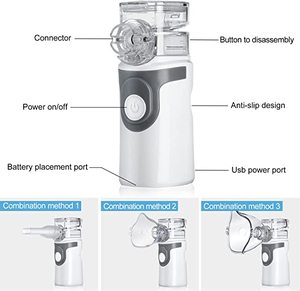 L'atomiseur ultrasonique rechargeable portatif de nébuliseur pour l'usage médical à la maison inclut la source d'énergie électrique et l'embouchure - Product Image 5