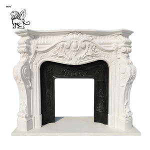 फैक्टरी थोक आधुनिक घर सजावटी आग जगह हाथ नक्काशीदार सफेद Carrara संगमरमर चिमनी <span class=keywords><strong>Mantel</strong></span> - Product Image 2
