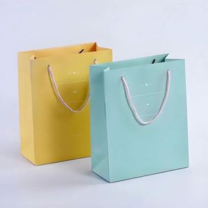 High End Eco-Friendly Custom Logo Printed Kraft <b>Paper</b> Shopping Bag with Ribbon Handle and Lamination for Supermarket Use - Product Image 2