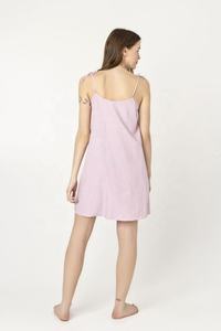 Élégant Dames Doux Confortable Lin Tissu Spaghetti Sangle Robe Incroyablement Doux Lin D'été Parfait coupe Ample Robe À Bretelles Pour Femme - Product Image 5