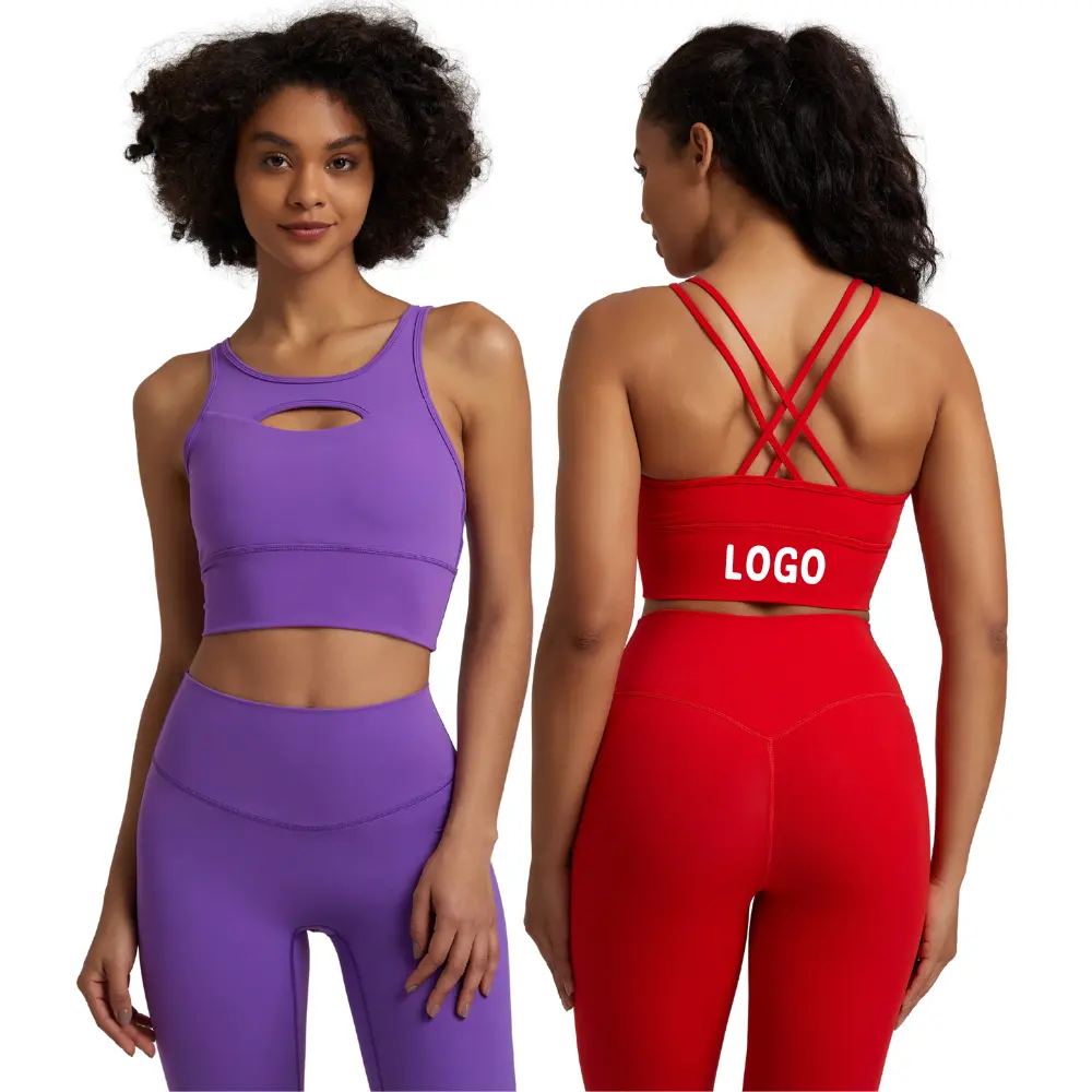 Multi cor super macio colete para mulheres sutiã Activewear sexy oco out esportes ioga sutiã