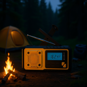 Radio meteorológica de emergencia Emerson AM FM con linterna, banco de energía, color amarillo, equipo de supervivencia de plástico duradero para acampar al aire libre - Product Image 2