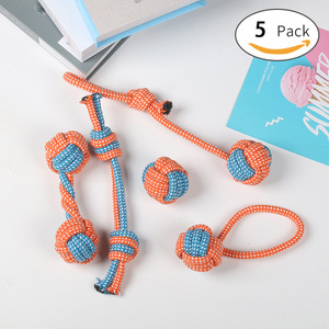 ของเล่นเชือกฝ้ายสำหรับสุนัข ทนทาน ขนาดเล็ก-กลาง ชุดของเล่นสุนัข 7 ชิ้น - Product Image 3