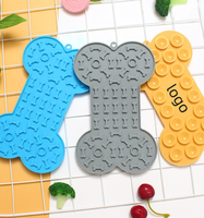 Tapis de nourrissage lent portable pour animaux de compagnie en silicone de qualité alimentaire, texture nid d'abeille, forme arrondie, antidérapant, étanche, avec grandes ventouses