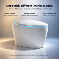 WC intelligent automatique moderne avec bidet électrique, en céramique monobloc, télécommande, siège chauffant, fonction lavage féminin, siphon en P/S