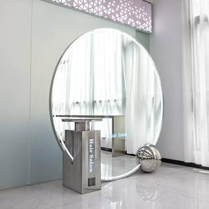 Miroir de Salon LED Complet en Verre pour Coiffure, Table d'Outil de Coiffage, Mobilier Commercial de Barbier - Vente en Gros Usine - Product Image 4