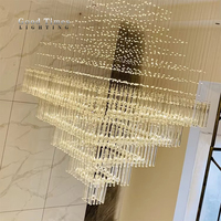 Décoration d'intérieur long escalier lustre escalier décoration maison nordique moderne cristal led lustre