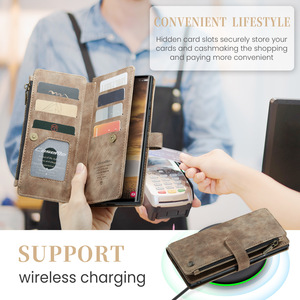 Funda Multifuncional de Cuero para Teléfono Móvil con Ranuras para Tarjetas, Carcasa Trasera Antigolpes para Samsung S24 Ultra A16 A55 S25 A35 A57 - Product Image 4