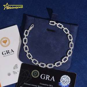 RTS US Warehouse Local Stock Pass Diamond Tester <strong>Solid</strong> 925 Sterling <strong>Silver</strong> Hip Hop Jewelry 7mm Infinity Moissanite <strong>Bracelet</strong> - Product Image 4