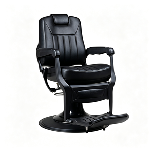 Vintage Hydraulic Barber <b>Chair</b> Heavy Duty <b>Reclining</b> Barber Salon <b>Chair</b> Black PU <b>Leather</b> Hair Cutting Styling <b>Chair</b> - Product Image 3
