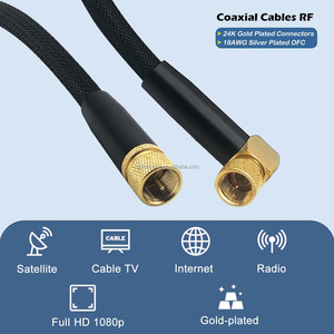 Cable coaxial RF RG6 trenzado de nailon chapado en oro adecuado para enrutadores digitales TVS antenas exteriores y receptores de satélite - Product Image 2