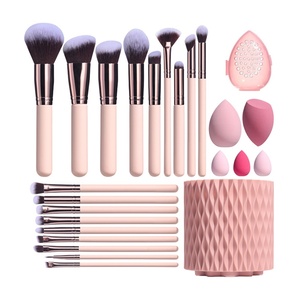Juego de Brochas de Maquillaje de Alta Gama de 18 Piezas con Tubo de Almacenamiento y Algodón de Huevo, Venta al por Mayor de Fábrica, LOGO Personalizado - Product Image 1