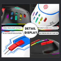 Souris de jeu LED RVB filaire à 9 boutons personnalisée en usine Accessoire informatique DPI USB à 6 niveaux avec options OEM