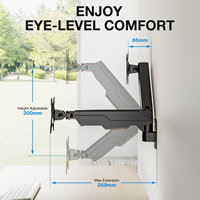 Nouveau support mural pour moniteur, écrans de 17 à 34 pouces, rotation à 360°, inclinaison à 90°, réglage ergonomique, gestion des câbles