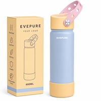 Bouteille d'eau de luxe isotherme classique à double paroi en acier inoxydable avec couvercle à petite ouverture pour 680 ml, écologique et sans BPA